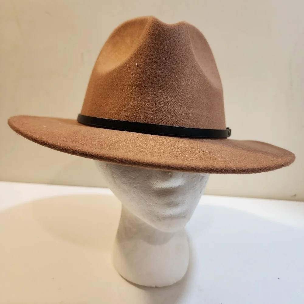Women's Tan  Fedora Hat Cotton Blend